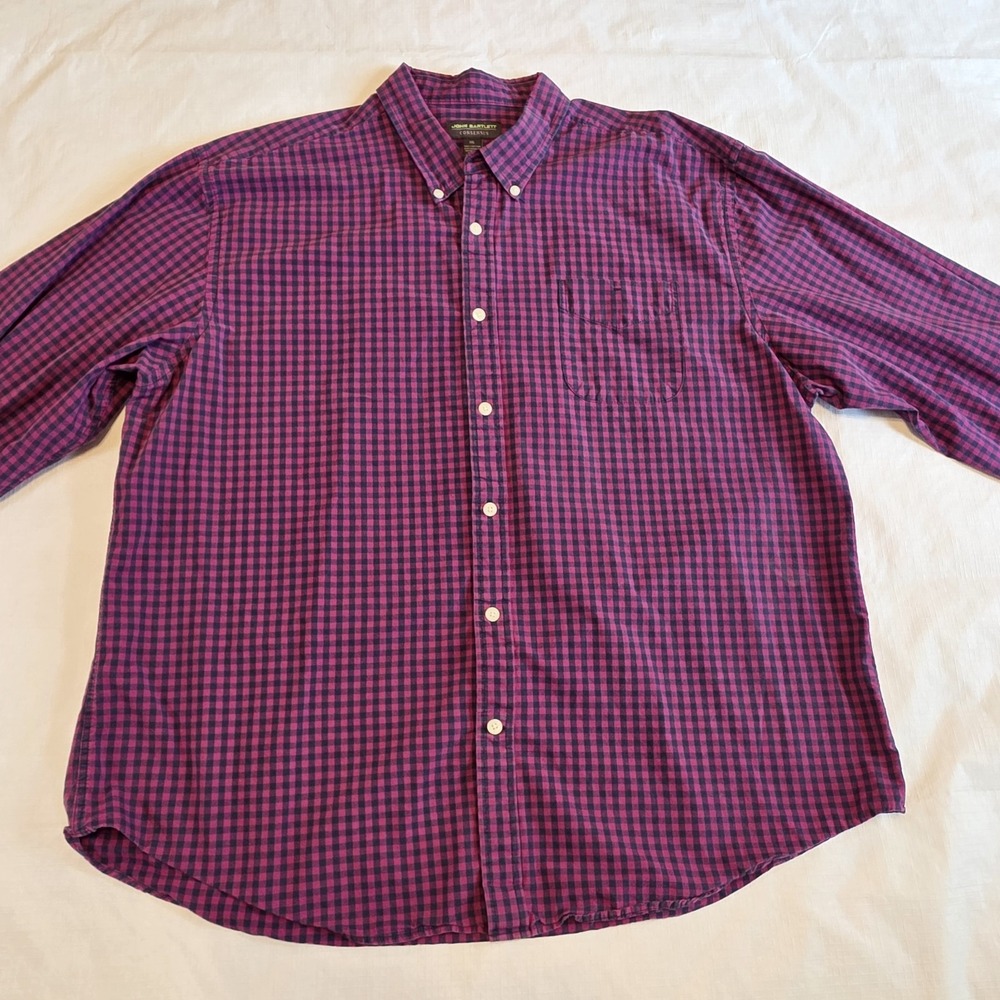 John Bartlett Consensus Button Shirt Men XXL Purple/navy Plaid dadcore cabincore - Picture 3 of 8